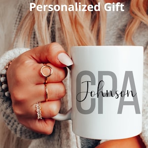 Personalized Certified Public Accountant Graduation Mug, CPA Promotion Present, Best CPA Career Job, CPA Appreciation Gifts Cup Accounting