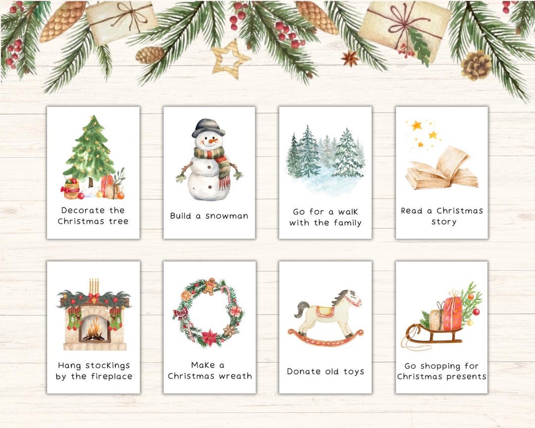 48 Advent Activity Cards for Kids, Printable Christmas Bucket List ...
