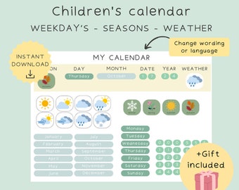 Kids calendar,Daily Routine,Chore Chart,Chore chart for kids,Homeschool planner,Routine chart,Chore list,Visual schedule,Toddler chore chart