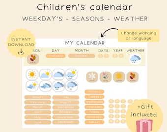 Kids calendar,Daily Routine,Chore Chart,Chore chart for kids,Homeschool planner,Routine chart,Chore list,Visual schedule,Toddler chore chart