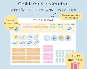 Kids calendar,Daily Routine,Chore Chart,Chore chart for kids,Homeschool planner,Routine chart,Chore list,Visual schedule,Toddler chore chart