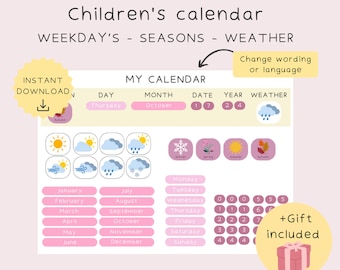 Kids calendar,Daily Routine,Chore Chart,Chore chart for kids,Homeschool planner,Routine chart,Chore list,Visual schedule,Toddler chore chart