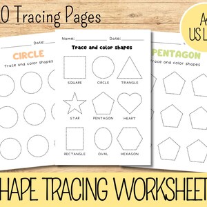 Shape Worksheet Trace, Preschool Shape Tracing Worksheet Kindergarten, Printable Shapes Worksheets, Basic Shape Tracing, Kids Trace Shapes