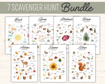 Nature Scavenger Hunt, Outdoor Treasure Hunt for Kids, Scavenger Hunt Game Printable, Preschool Outdoor Activity Game, Teen Scavenger Hunt
