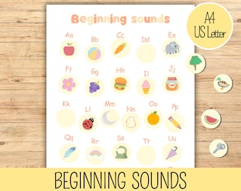 Alphabet Beginning Sounds,  Phonic sounds, Phonic Learning, Preschool Alphabet Activities, Learn to Reading, Learning binder, Phonics chart
