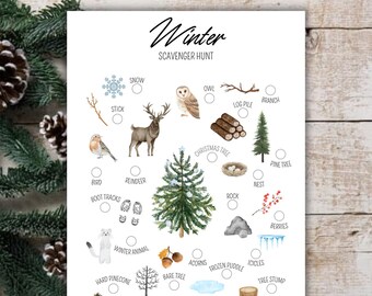 Winter Nature Scavenger Hunt, Winter Unit Study, Outdoor Treasure Hunt for Kids, Scavenger Hunt Game Printable, Teen Scavenger Hunt