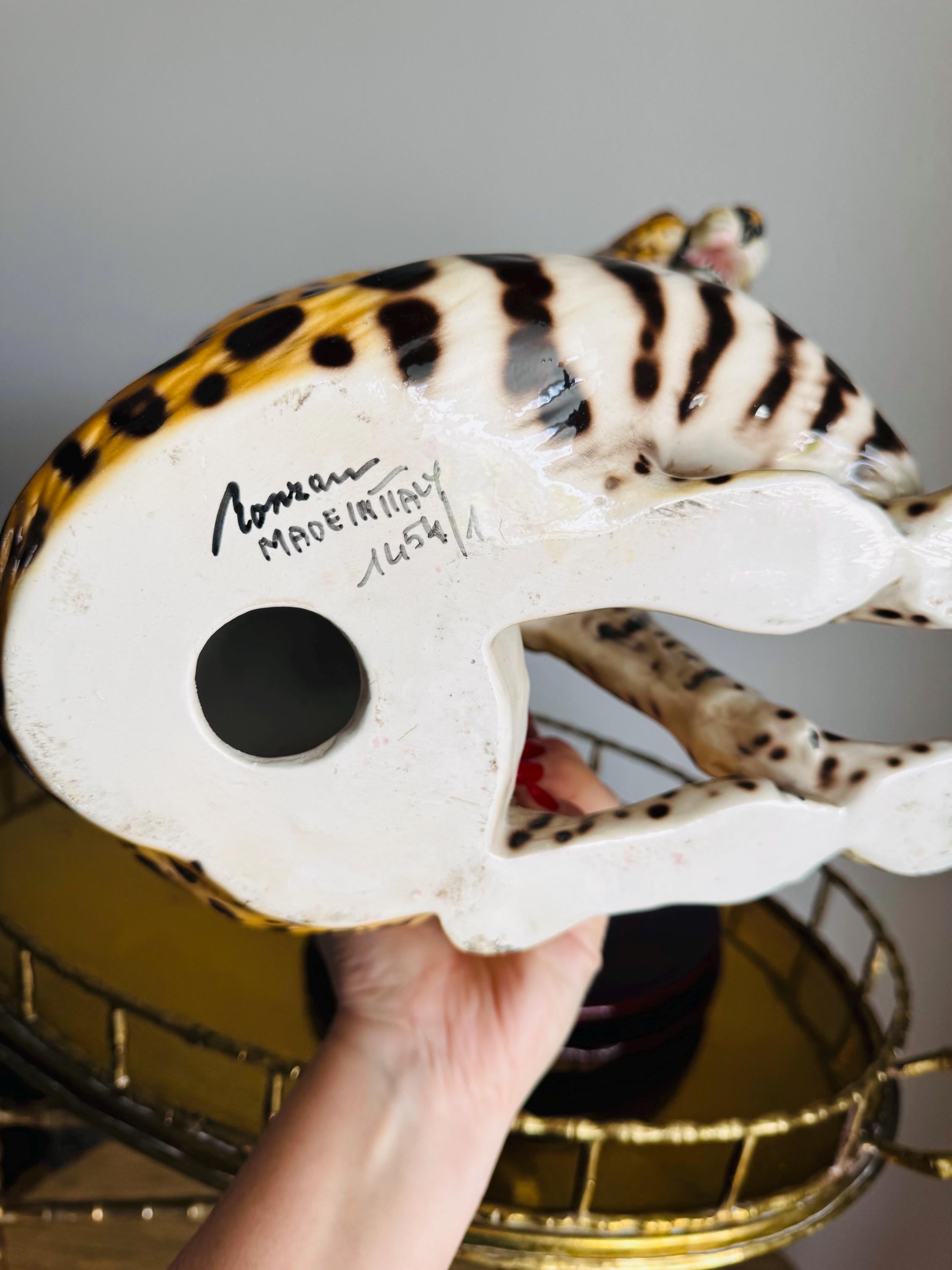 Vintage Ronzan Ceramic Cheetah: Mid-century Italian Art, Signed - Etsy