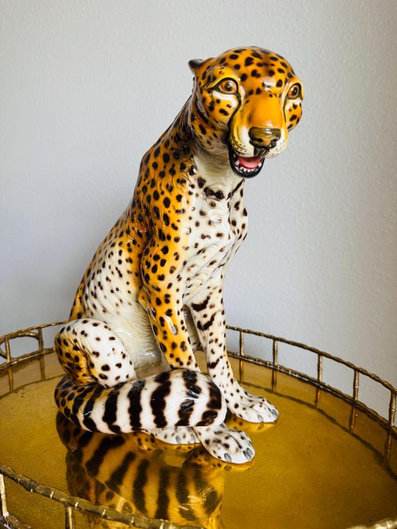タイガー イタリア Ronzan Ceramiche 置物 1970s rare 'Italy,' Ronzan, or Lenci by cub tiger ceramic Italian 置物