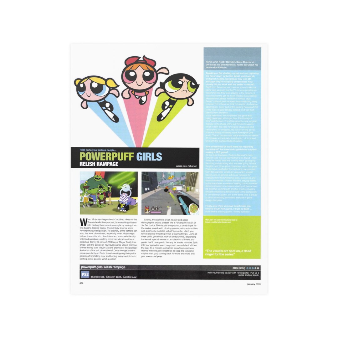 Powerpuff Girls Video Game Poster Ad 11x14, Old School Retro Gaming ...