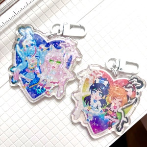 Precure 20th Anniversary Double Sided Glitter Epoxy Keychain