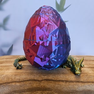 Flexi Dragon with Dragon Egg 3D Printed| Easter Egg Dragon | Articulated 3D Printed Dragon