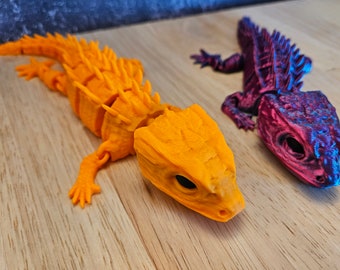 Flexi Reptile Articulating Lizard Toy | 3D Printed Sensory Fidget Toy |