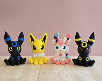 Shiny Umbreon Sylveon Jolteon Chibi| Eevee Evolutions | 3D Printed
