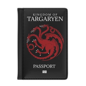 Game of Throne s House Targaryen Passport Cover|RFID Vegan Leather Passport Holder|Travel Accessories Gift | Passport Wallet |Unique Cover