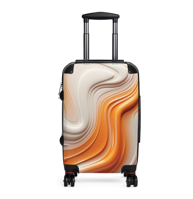 White and Orange 3sizes Hard Shell Suitcase Setin Built Locks, 4