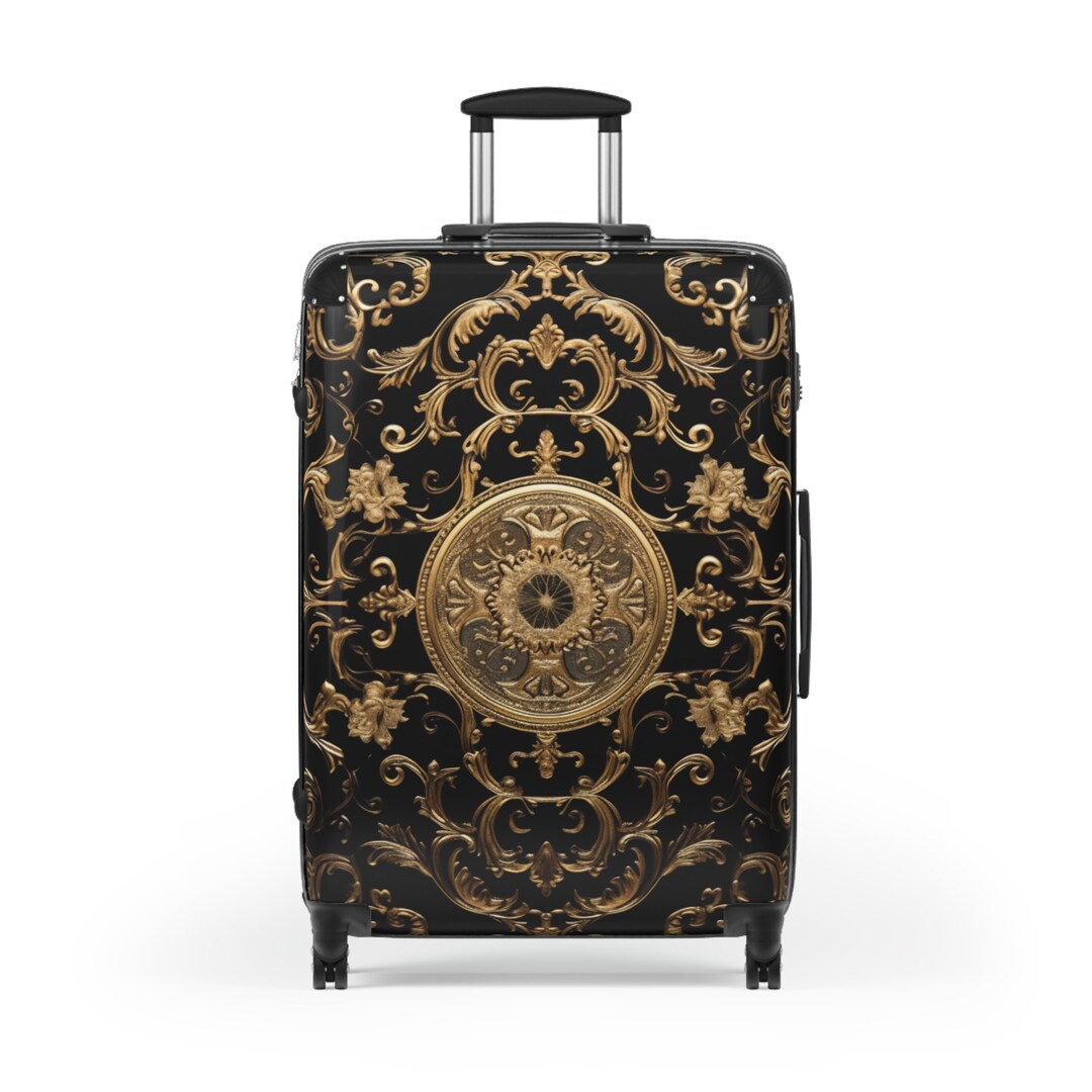 Black and Gold Suitcase Gold Detail Suitcase Custommade Etsy