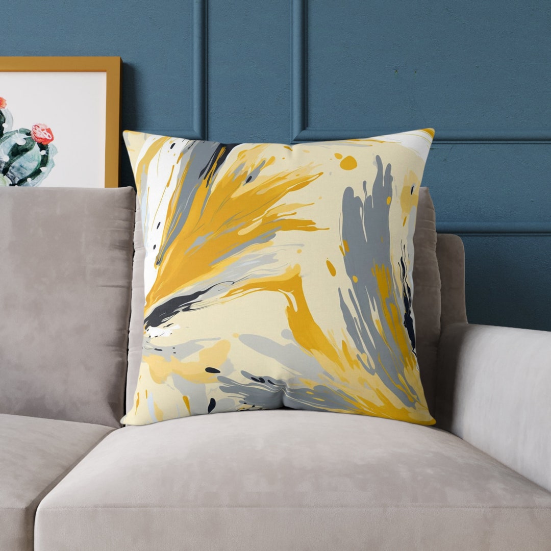 Yellow Decorative Throw Pillow Accent Pillow Modern Etsy