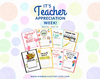 Teacher Appreciation Bundle: Teacher Appreciation Gift Card Holder, Printable Teacher Thank You Card, Teacher Appreciation Week