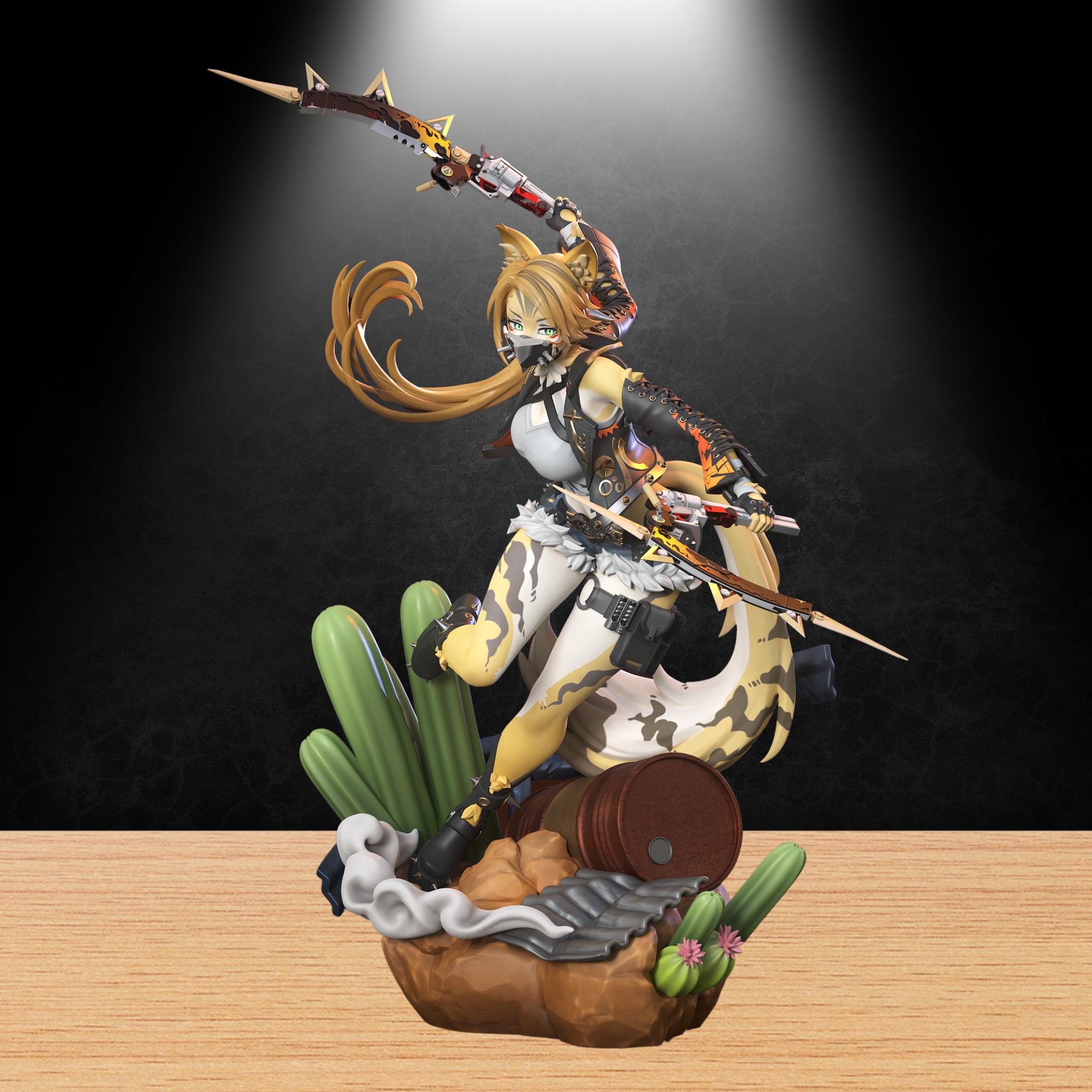 Pulchra ZZZ Figure 1:7 320 mm High, Zenless Zone Zero, High Res 16K 3D Print with Premium Material, Fan Art Kit, Garage Kit, Collectible
