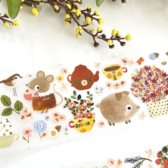 SUNNY MEADOW Kiss-cut PET Tape | Miso Paper X Nettle & Twig