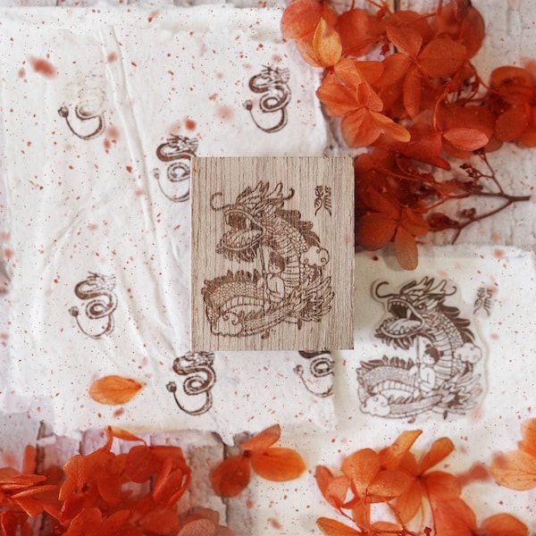 LIMITED EDITION - Black Milk Project Dragon Dance Rubber Stamp | Chinese New Years, Good Luck, Journal, Stamping, Crafting