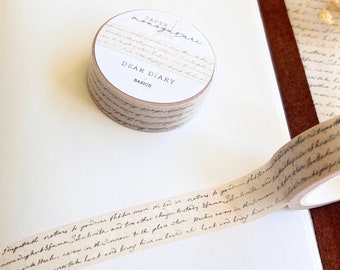 Vintage Letter Washi Tape | Handwriting, Script, Rustic, Planners, Journals, Diary, Cursive, Academia, Scrapbooks, Travelers Notebook