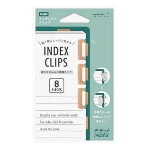 Midori MD Chiratto Copper Index Clips Divider Tabs | Page Book Markers, Planners, Hobonichi, Travelers Notebook, Journals, Office, School