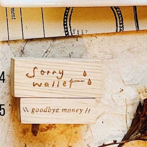 Lo siento, billetera / Adiós, dinero - Sellos de goma de PensPaperPlanner / Stationery Addict, control de presupuesto, diarios, TN, álbum de recortes, divertido