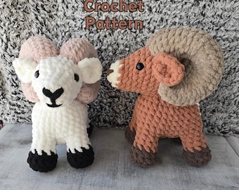 Crochet PATTERN: Bighorn Sheep - Dall Sheep - Standing Ram - Aries Plushie