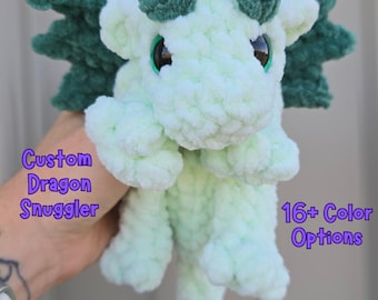 Baby Dragon Snuggler - Handcrafted Tiny Dragon Plushie - Small Unstuffed Dragon Toy - Custom Dragon ESSA