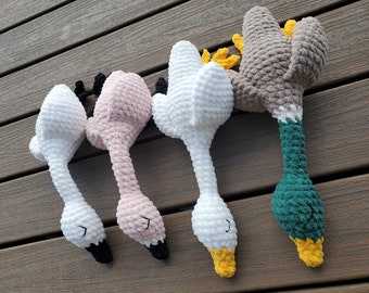 Sleepy Goose Flamingo Swan Mallard Duck Snuggler - Choose your Bird - Emotional Support Plushie