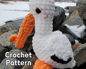 Crochet PATTERN: White Pelican Plushie
