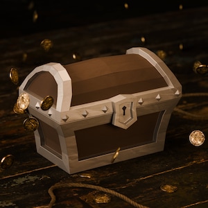 Treasure Chest / Low Poly / Papercraft / DIY / Svg Pdf Dxf - Etsy