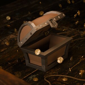 Treasure Chest / Low Poly / Papercraft / DIY / Svg Pdf Dxf - Etsy