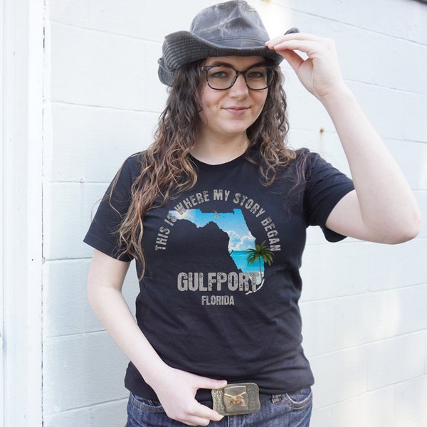 State of Florida T-Shirt - This is where my story began Gulfport Florida, Birthday Gift, Origin Story, Home Town, Gift for Dad