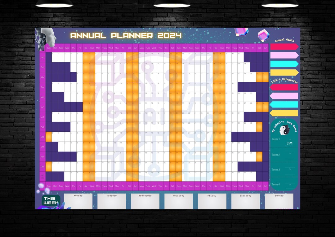 Yearly Annual Planner 2024 Calendar Artificial Intelligence - Etsy Canada