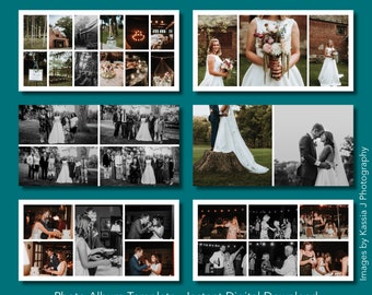 Sjabloon fotoalbum 10 x 10 - klassieke symmetriestijl - Adobe InDesign-bestand direct downloaden