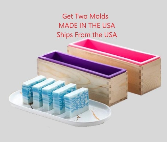 2 PACK- Mini Tall Skinny Soap Loaf Mold, 21oz / 1.3lb, Narrow Bar, 6x2x3,  Silicone, Heat Safe, Melt & Pour, Soapmaking, Two Wild Hares