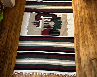 Vintage aztec native throw blanket