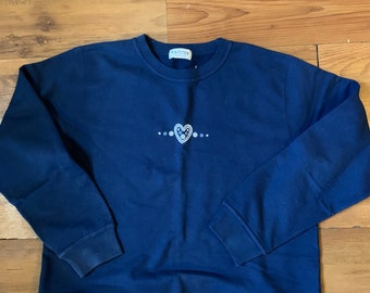 Maglia girocollo blu vintage