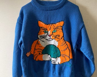Hand knitted cat sweater