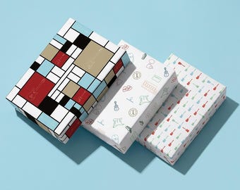 Guitar Wrapping Paper Set: Colourful Music-Themed Gift Wrap for Guitar Lovers