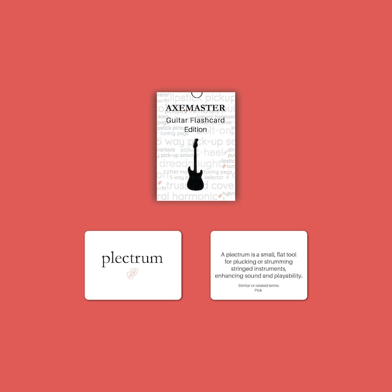 Axemaster gitarrkortspel: Flashcard Trivia-present för musiker bild 8