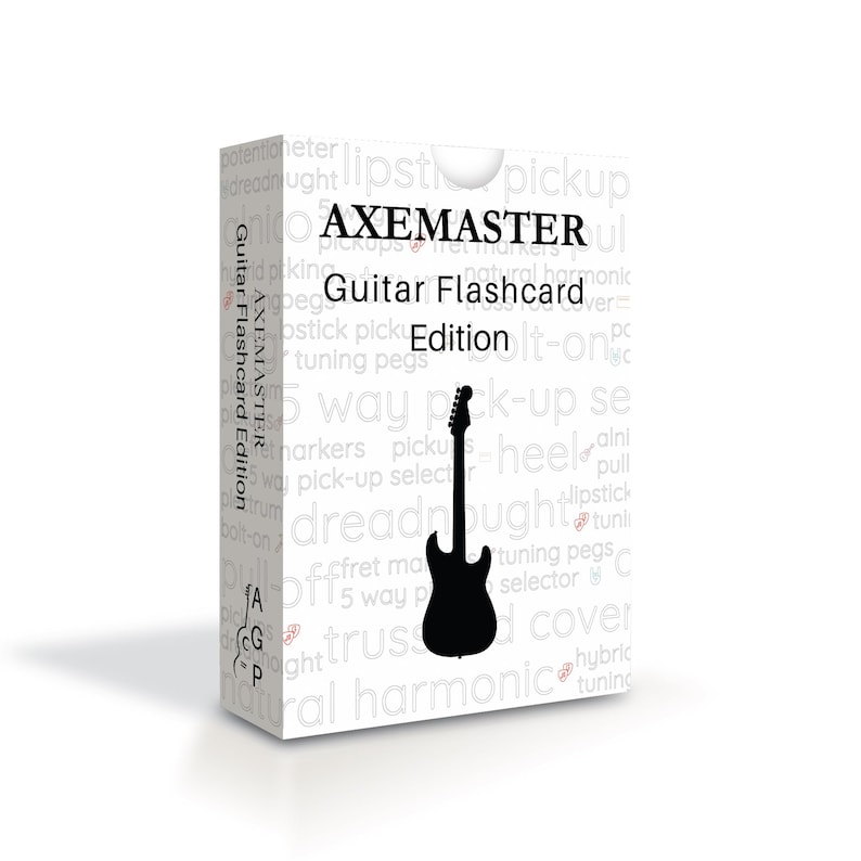 Axemaster gitarrkortspel: Flashcard Trivia-present för musiker bild 3