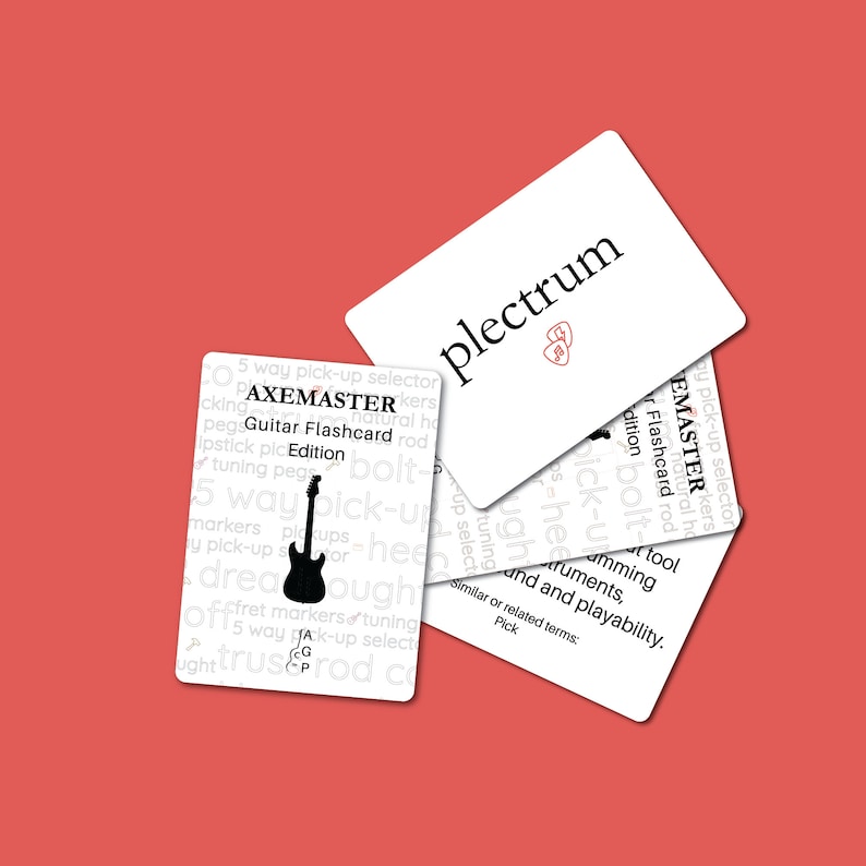 Axemaster gitarrkortspel: Flashcard Trivia-present för musiker bild 7
