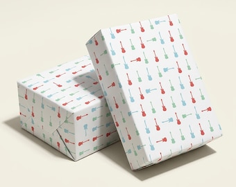 Guitar Wrapping Paper: Retro 1960s Design for Music Lovers