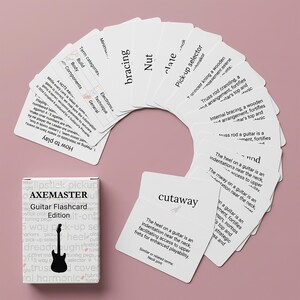 Axemaster gitarrkortspel: Flashcard Trivia-present för musiker bild 2