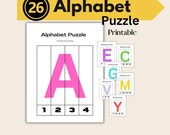 Alphabet Puzzle Worksheet: ABC Printable for Preschool  letters worksheet fun homeschool puzzles activities kindergarten alphabet print page