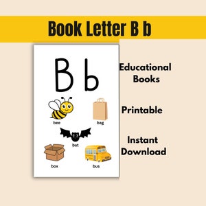 Letra B b Livro educacional para impressão, carta de impressão do jardim de infância para download, alfabeto do professor, planilha acadêmica pré-escolar, letra B b