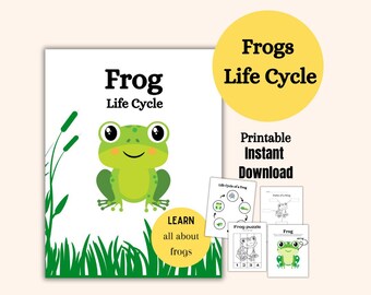 Frog Life Cycle Printable Worksheet Kids Learning Activities Learn all about frogs Printable frog kindergarten pages digital homeschool work